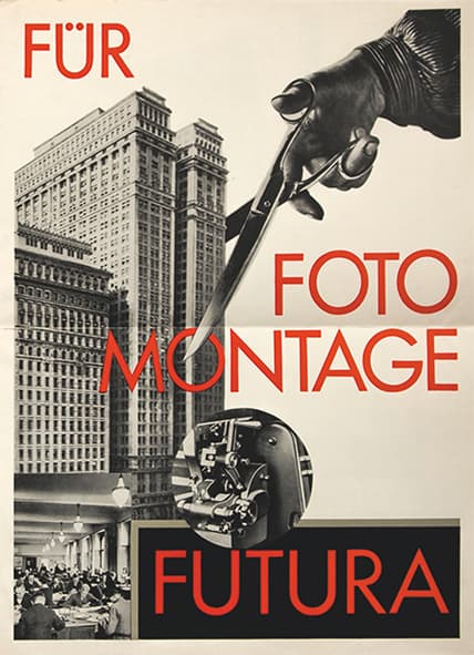 Reclamebrochure Futura voor fotomontage van Paul Renner