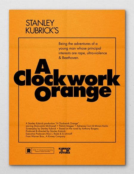 Poster voor A Clockwork Orange van stanley kubrick